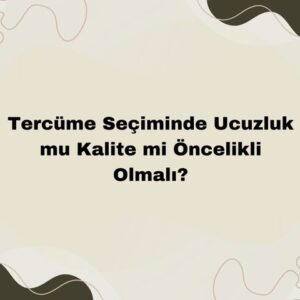 Ucuz tercüme